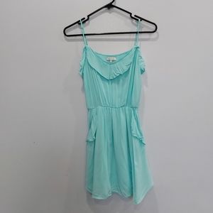 Aritzia Talula Mint Green Ulla Mini Ruffle Dress XS